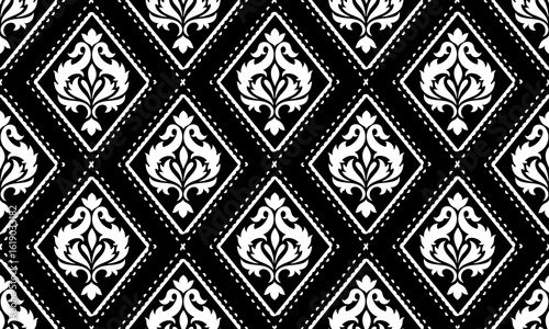 damask seamless pattern background. Classical old fashioned damask ornament, royal victorian seamless texture for wallpapers, textile, wrapping