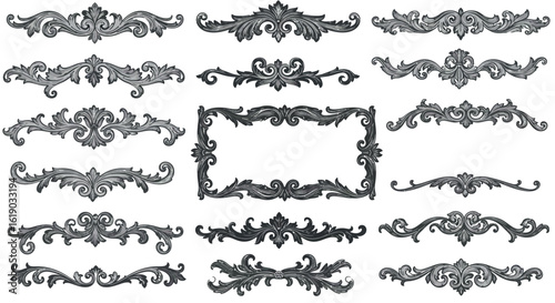Elegant vintage decorative elements set for design projects