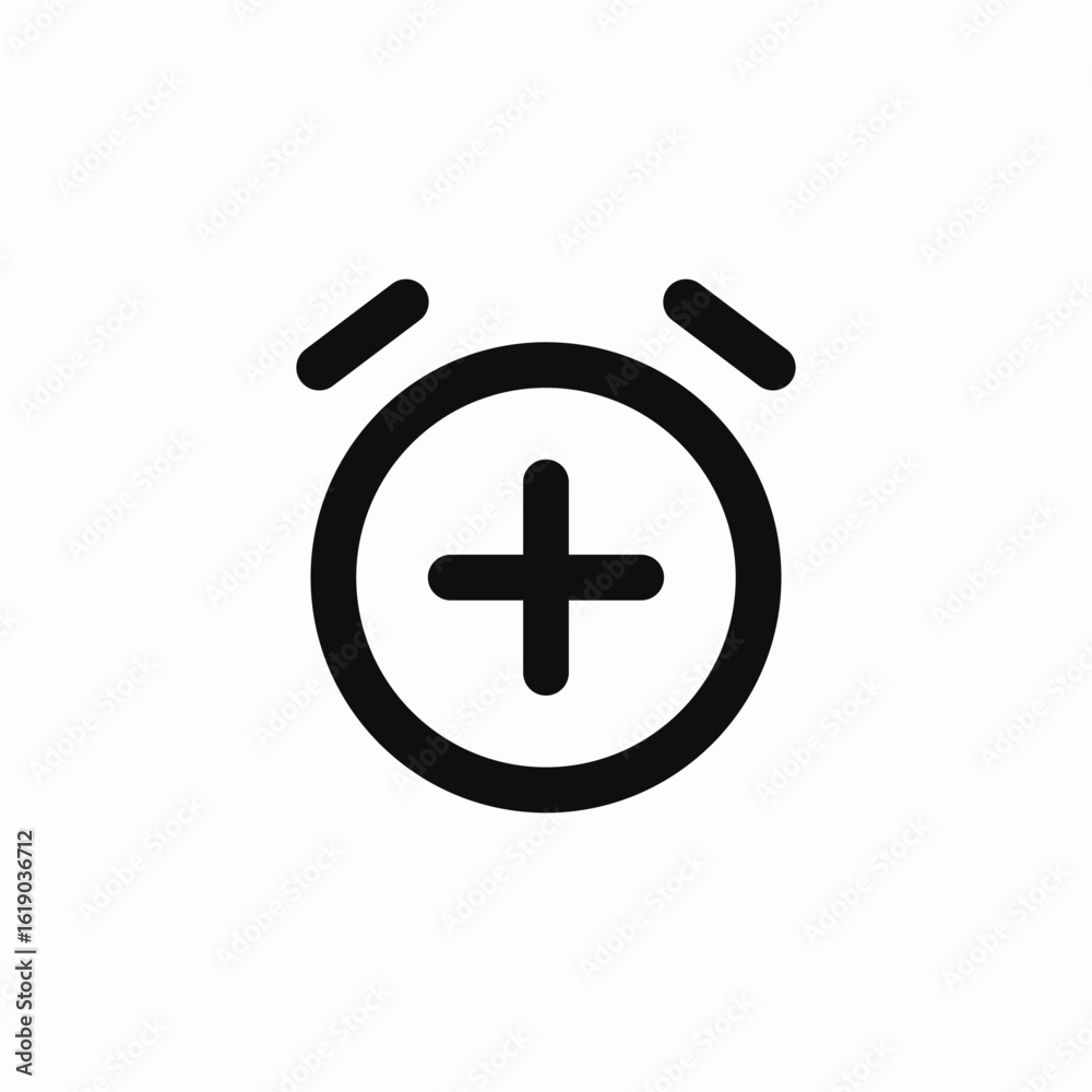 Obraz premium alarm clock plus add new icon sign vector