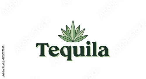 Tequila Logo with Agave Plant