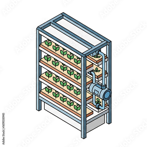 Hydroponic growing rack with eco lighting.