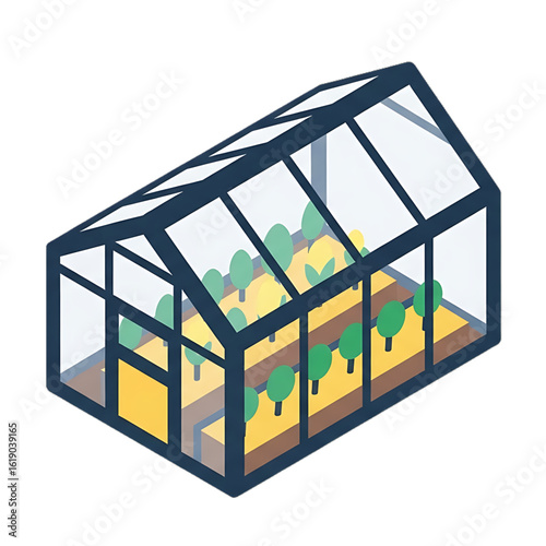 Eco greenhouse filled with healthy plants.