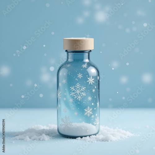 bottle of water with ice