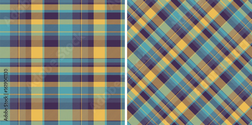 Dual plaid pattern. Versatile geometric textile design. Perfect for backgrounds, apparel,  crafts. Adds a touch of classic style. Ideal for projects.