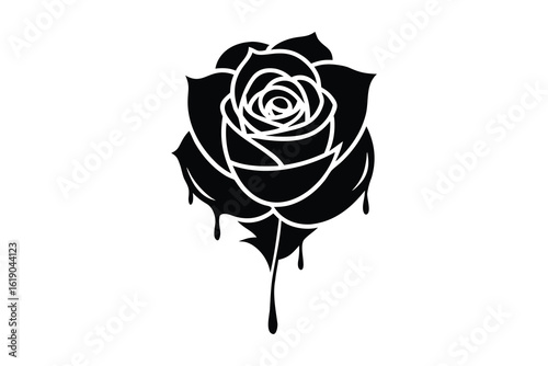 bloody rose vector icon