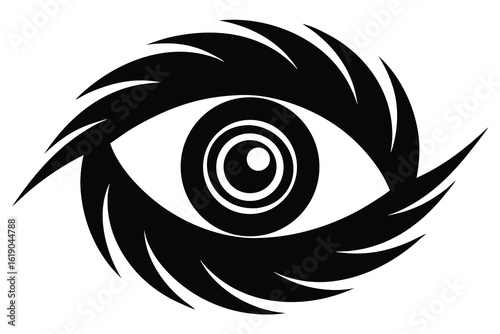 creepy swirl eye vector icon