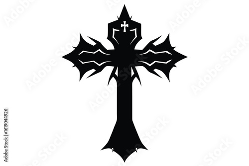 cursed cross vector icon