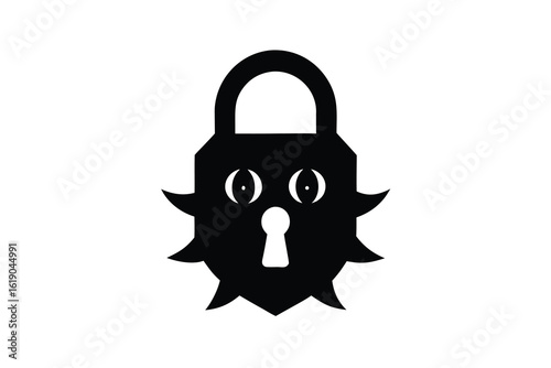 cursed lock vector icon