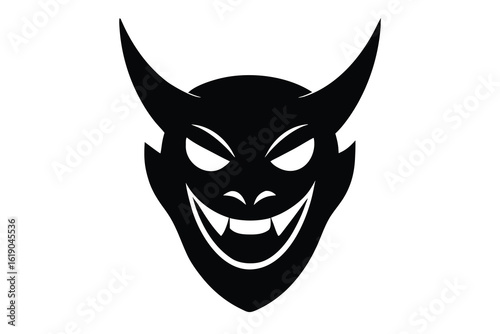 devil grin mask vector icon