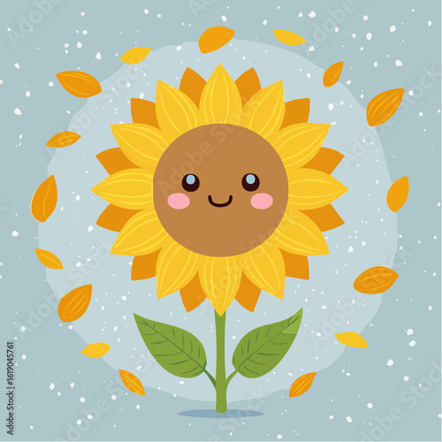 happy sunflower illustration