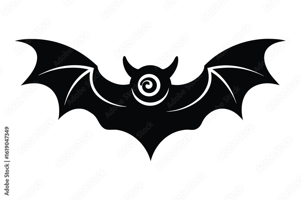 Fototapeta premium haunted swirl bat vector icon