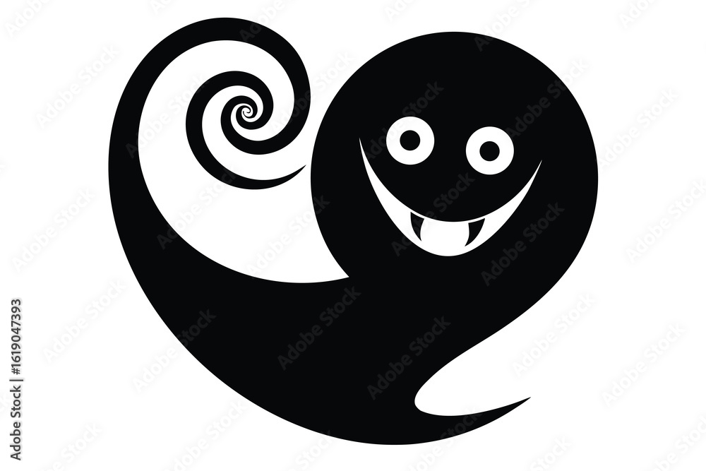 Fototapeta premium haunted swirl face vector icon