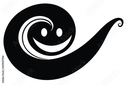 haunted swirl grin vector icon