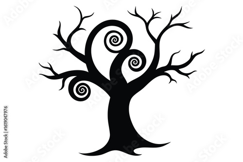 haunted swirl tree vector icon