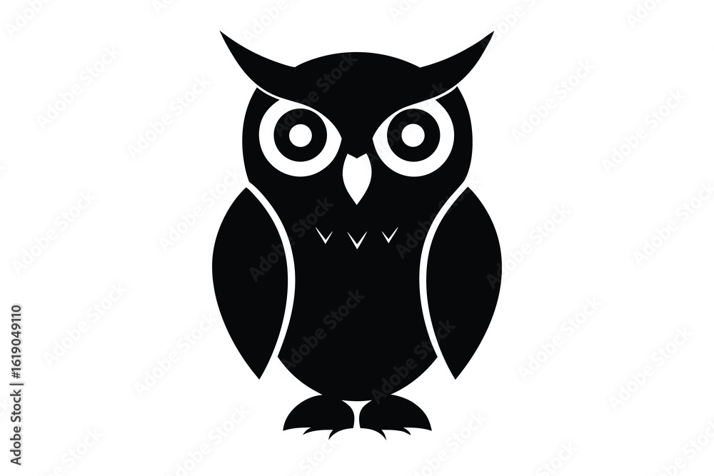 Naklejka premium owl silhouette vector icon