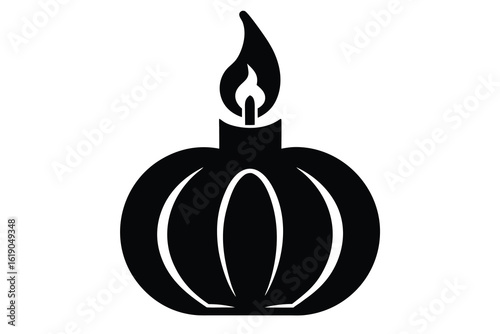 pumpkin candle vector icon