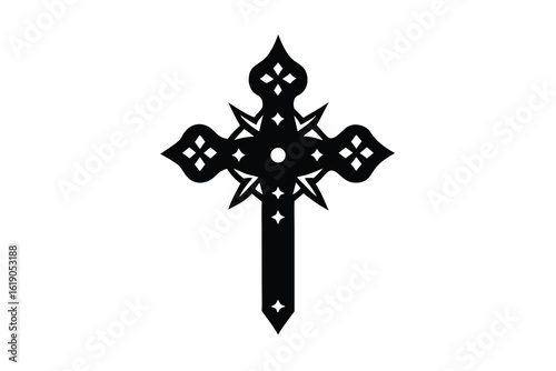 voodoo cross vector icon