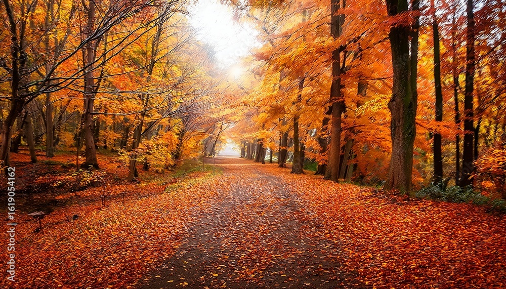 Fototapeta premium path in autumn forest