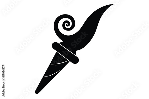 witch swirl dagger vector icon