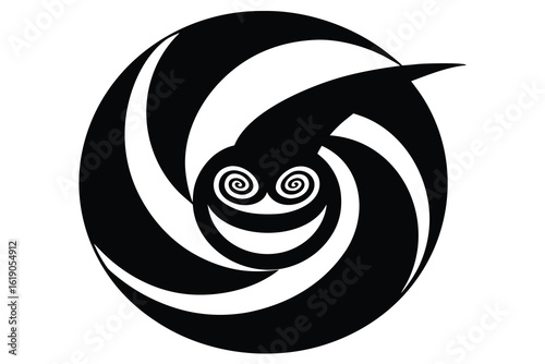 witch swirl grin swirl vector icon