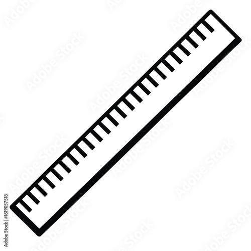 Measuring tool ruler graphic on a clean white background