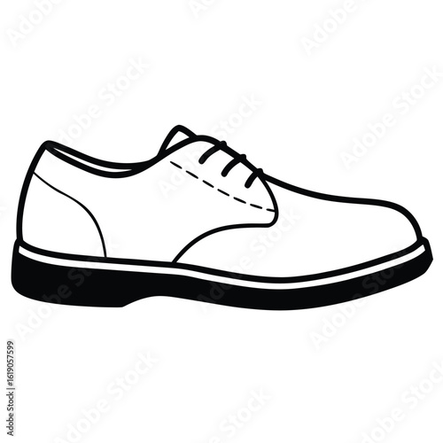 Classic school shoes illustration with detailed design elements
