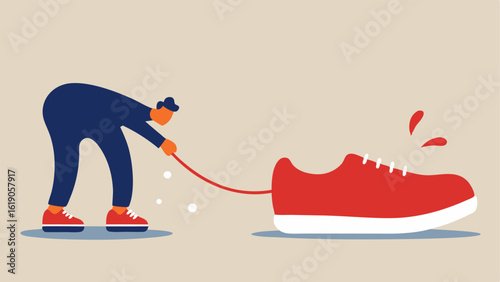 and the final panel features the individual looking back at the sticky mess as the shoe begins to lift with exaggerated action lines around the gum.