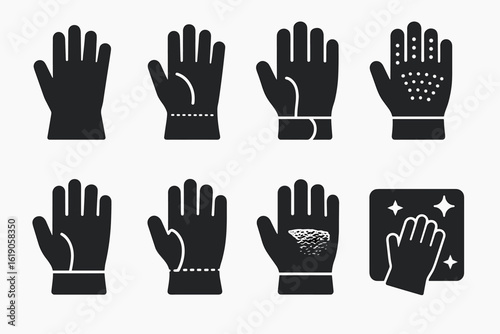 Cleaning, hygiene solid icon set. sanitation, maintenance icons solid collection