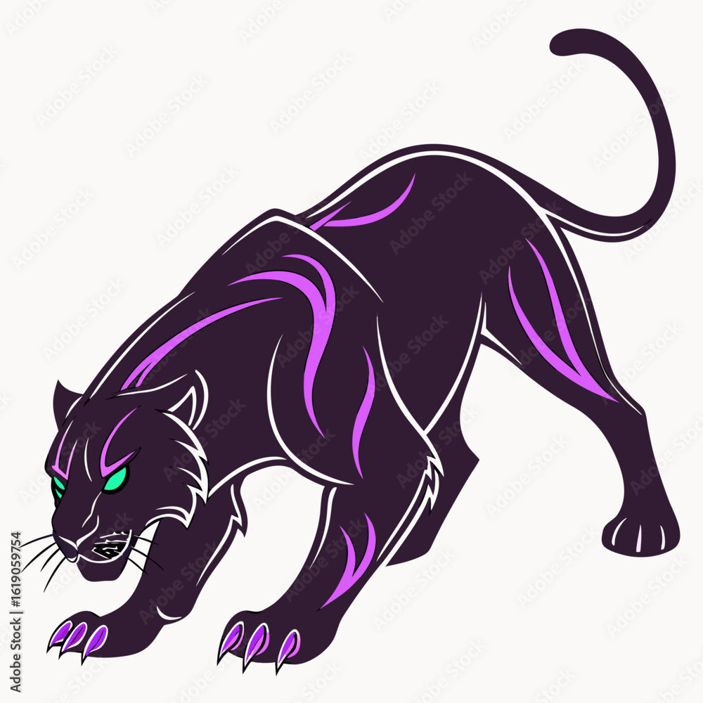 Obraz premium Charming raccoon portrait adorned with lush tropical foliage in a striking black and white artistic illustration