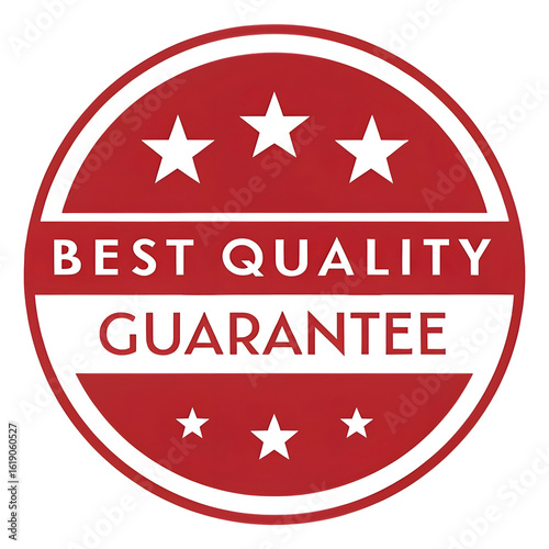 Red guarantee badge with best quality seal