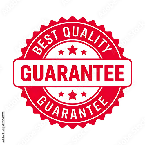 Red guarantee badge with best quality seal