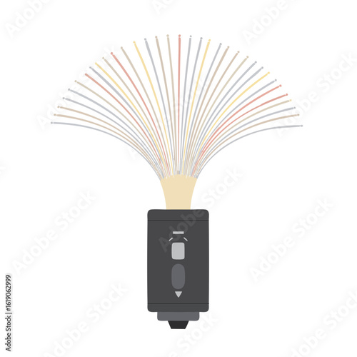 Vector illustration of fiber lamp realistic style on white background, decorative lighting