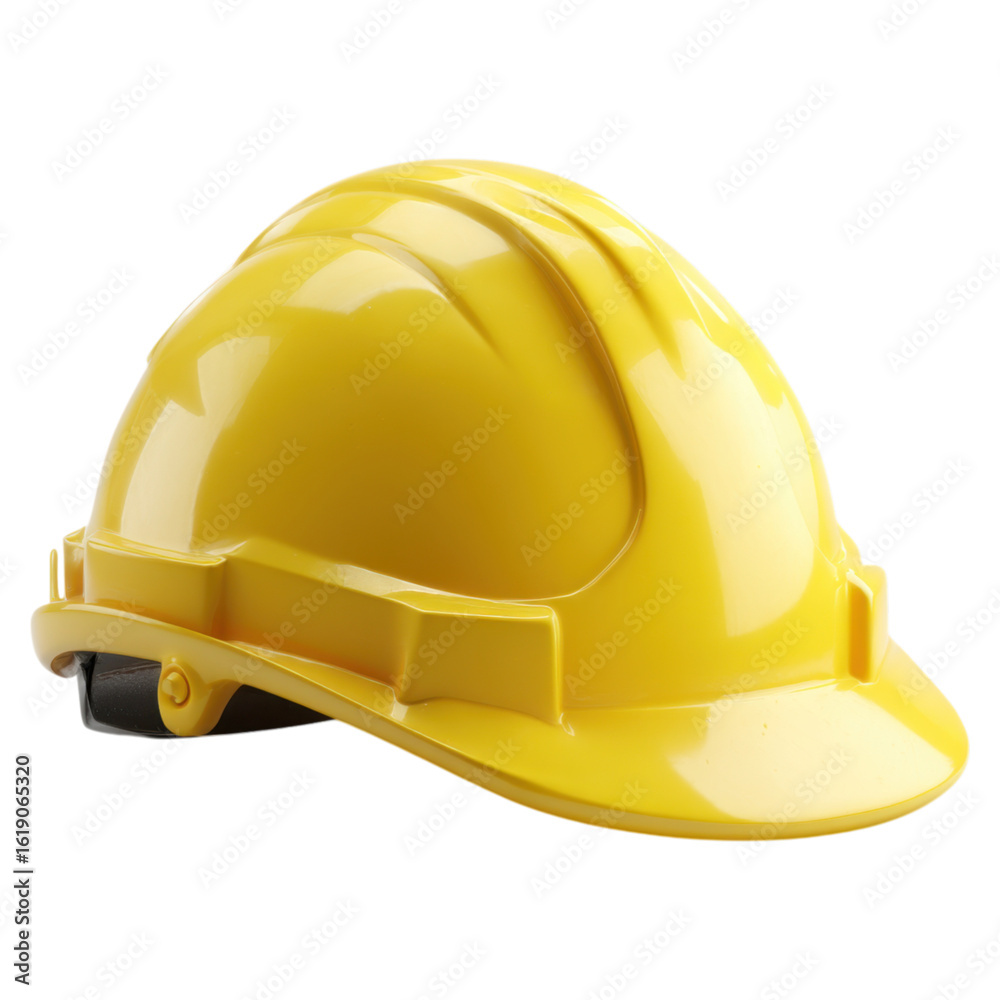 Fototapeta premium Photorealistic 3D Render of a Yellow Hard Hat on a White Background