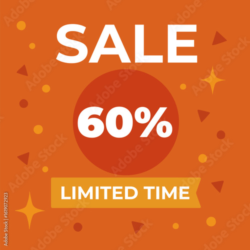 Sale limited time 60% red background vector stars
Red vector background, discount, sale, promotion