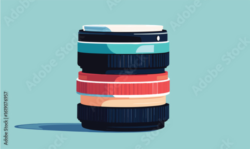 Captivating camera lens illustration symbolizing creativity, vision, and professional photography