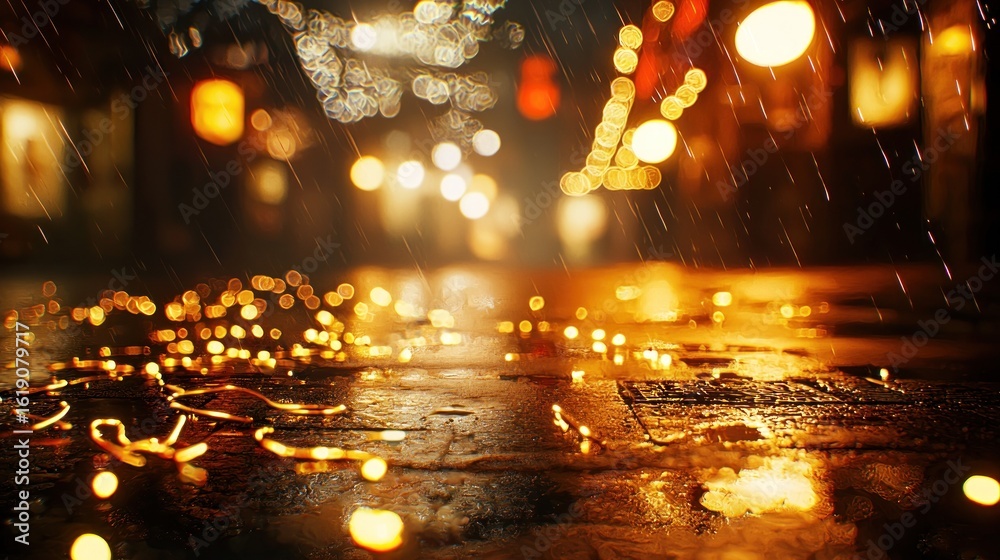 Obraz premium Night city lights background