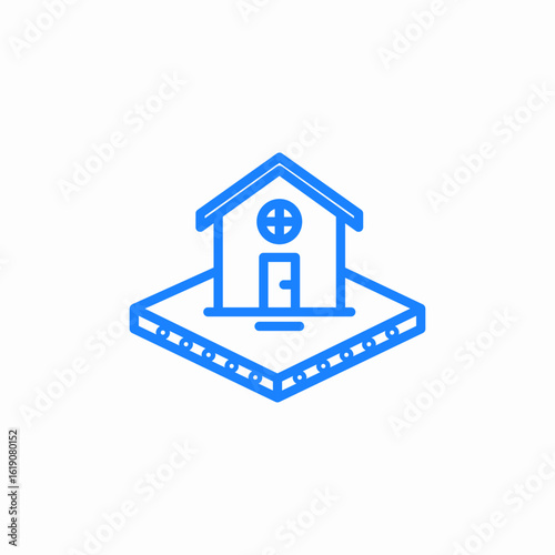 house plan landscape icon sign vector