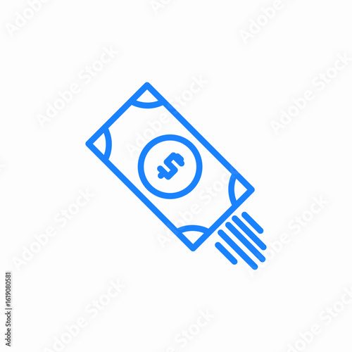 money flow cash dollar icon sign vector