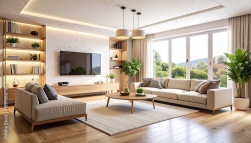 Modern Minimalist Living Room Natural Light