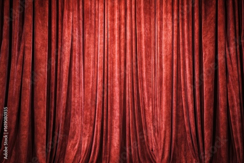 Red velvet stage curtains