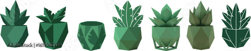 Green Plant Vector Icon for Gardening Apps and Eco-Friendly Branding