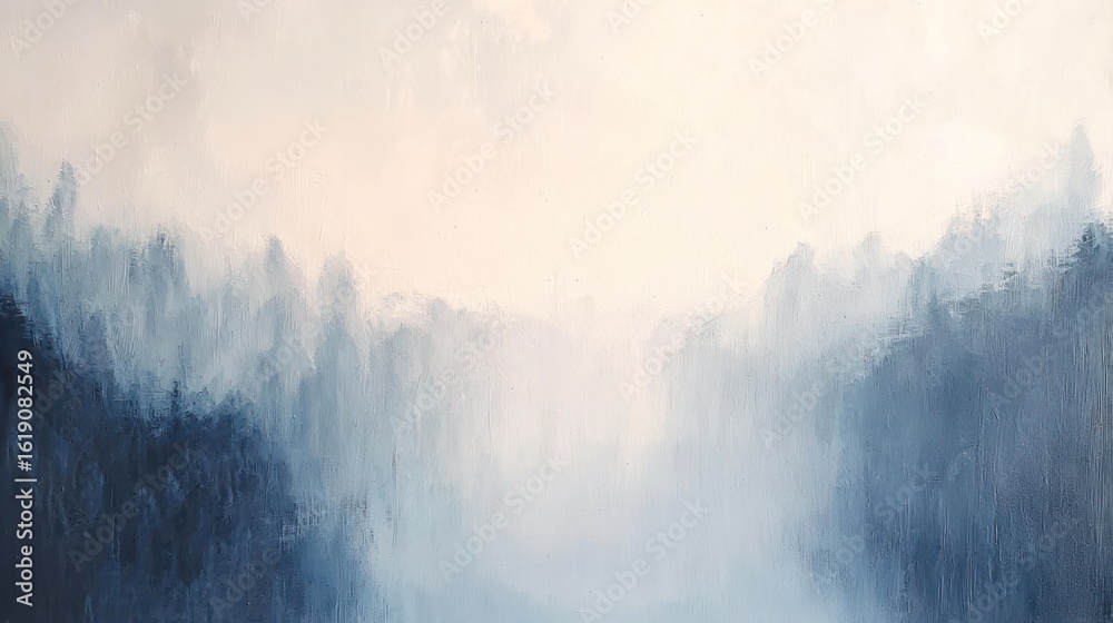 Obraz premium Misty forest painting