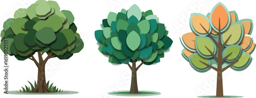 Modern Abstract Tree with Geometric Leaves Eco-Friendly Nature Concept for Environmental Conservation and Sustainable Living