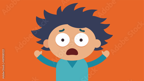 Character in Disbelief A cartoon character with wide eyes and raised eyebrows dramatically slapping their forehead with one hand while the other hand is thrown up in exasperation.