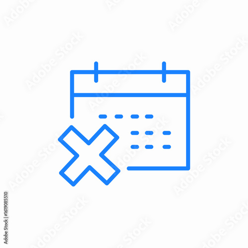 date cancelled icon sign vector