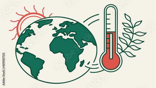 Earth, Thermometer, Nature, Graphic Design, Environmental Impact, Minimalist View
