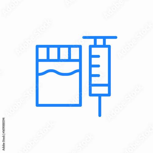 syringe and vial icon sign vector