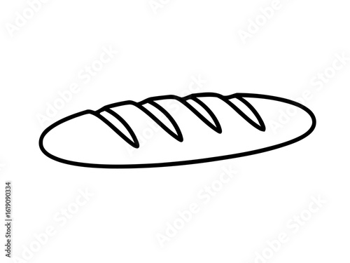 Loaf of Bread Outline Graphic on White Background