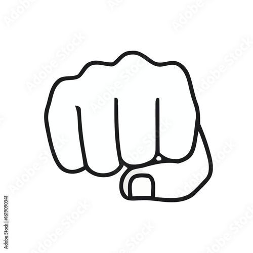 Simple Illustration of a Human Fist Facing Forward with Thumb Showing