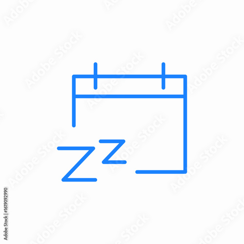 calendar sleep schedule planning reminder icon sign vector